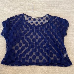 Medium Gorgeous Blue Polka Dot Blouse